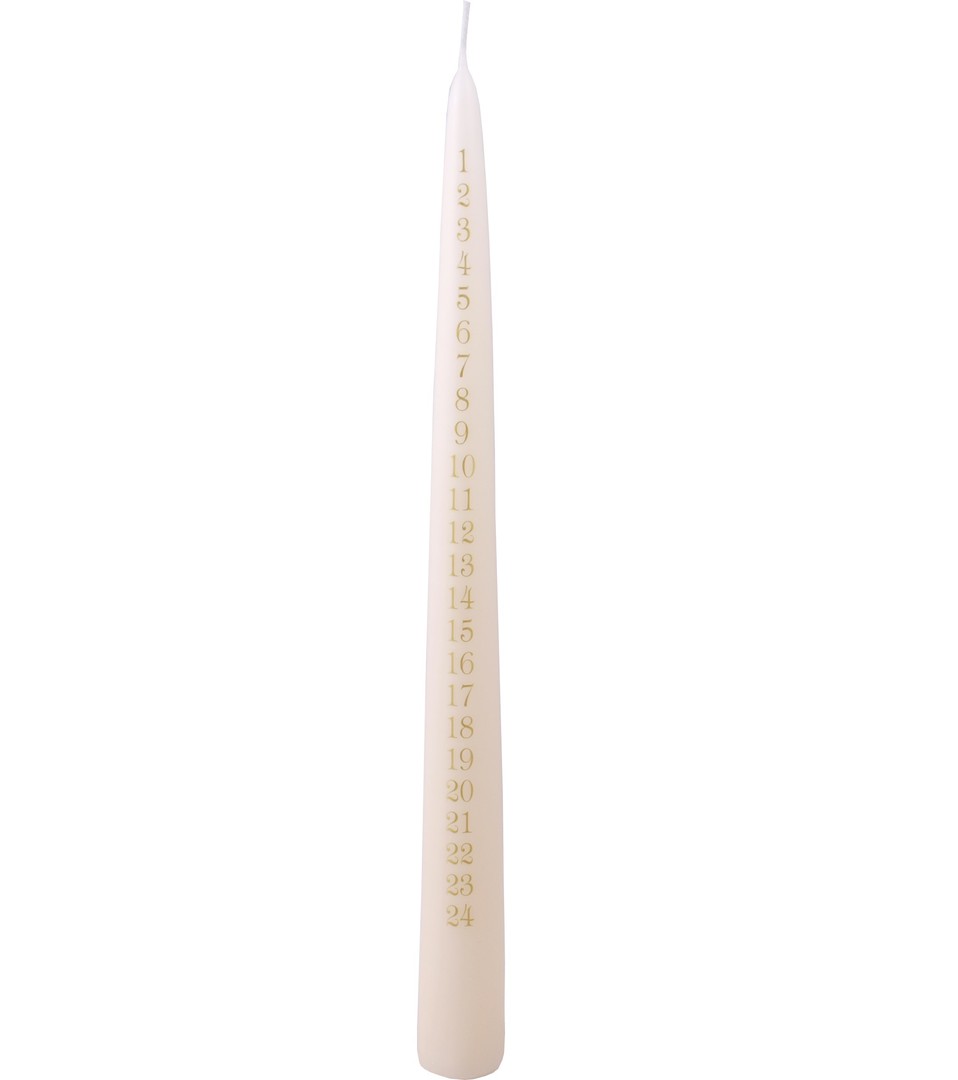 Advent Taper Candle, Ivory with Gold image 0